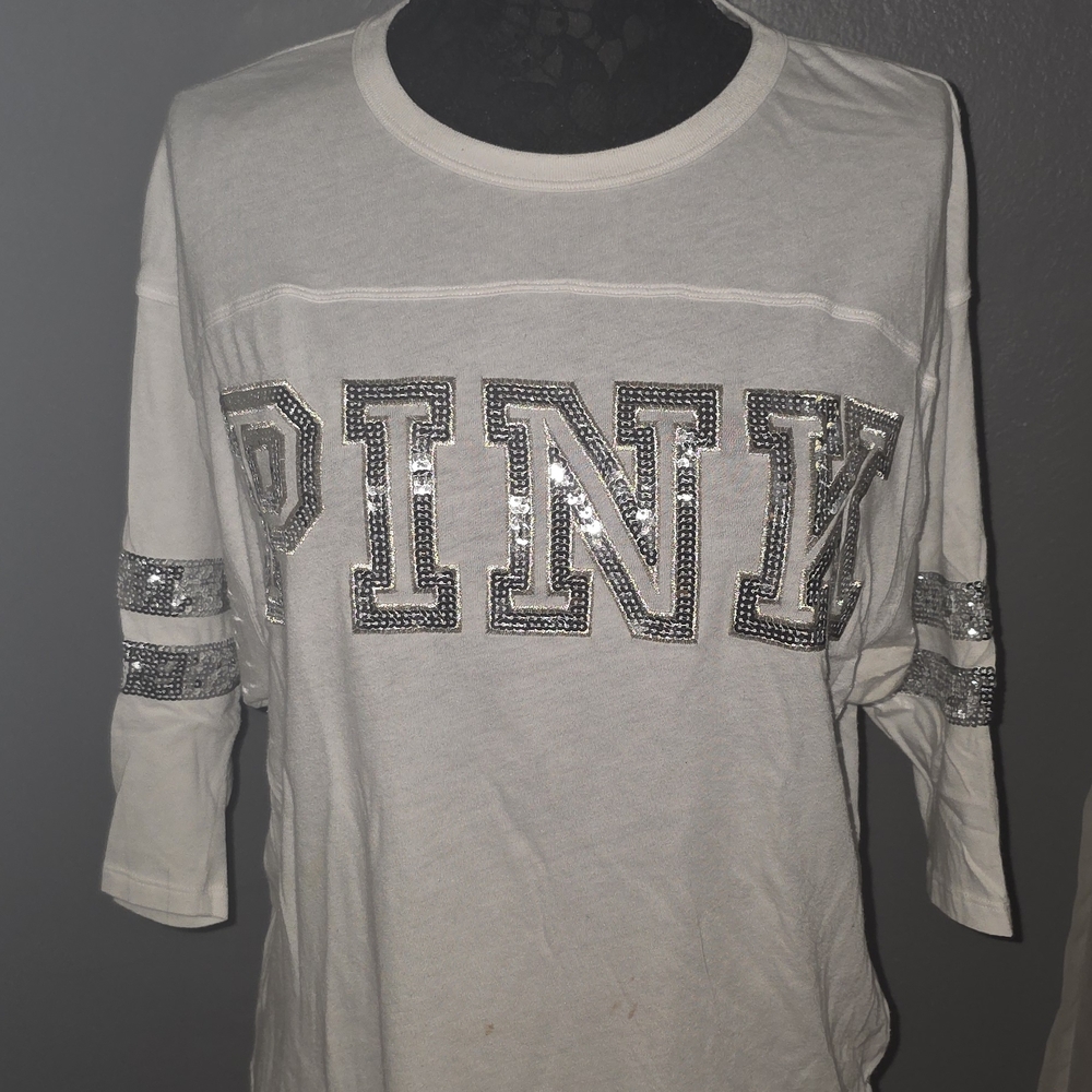 PINK By Victoria's Secret Sequin Graphic Tees - Bundle - Picture 6 of 16